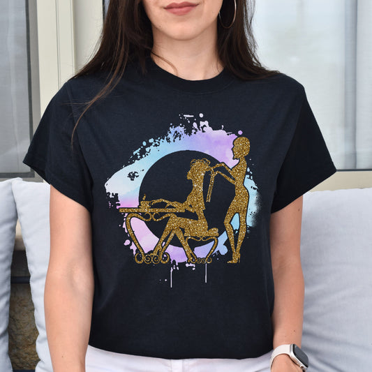 Beauty salon Unisex T-shirt hairdresser haircutter tee black dark heather-Black-Family-Gift-Planet