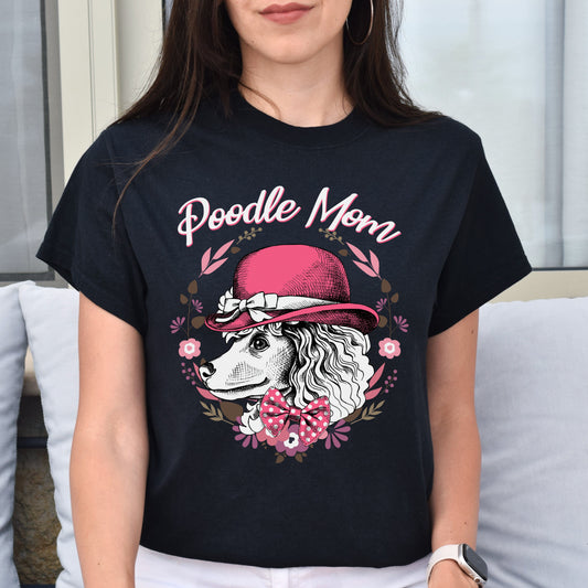 Poodle mom Unisex t-shirt gift poodle mama tee black navy dark heather-Black-Family-Gift-Planet