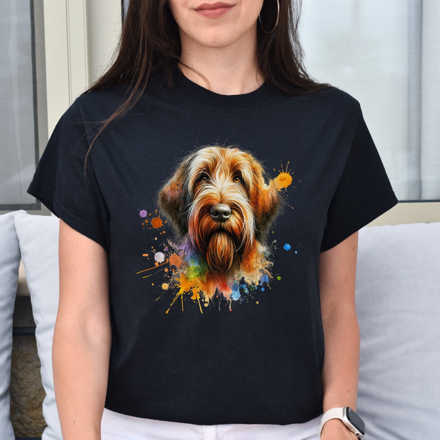 Spinone Italiano dog mom Color Splash Unisex T-shirt Black Navy Dark Heather-Family-Gift-Planet