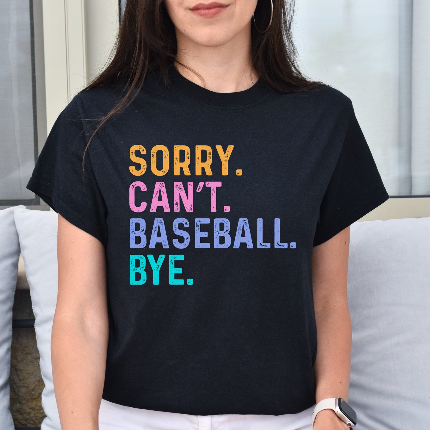 Baseball fan Unisex t-shirt Sorry Can't Baseball Bye tee black dark heather-Family-Gift-Planet
