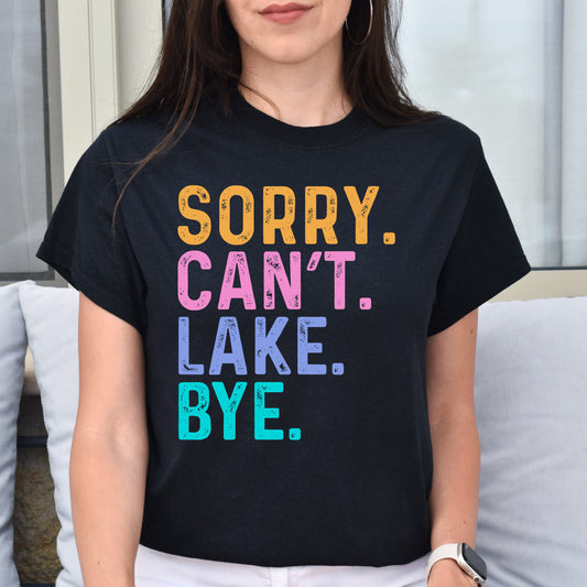 Lake Unisex t-shirt Sorry Can't Lake Bye tee black dark heather-Black-Family-Gift-Planet