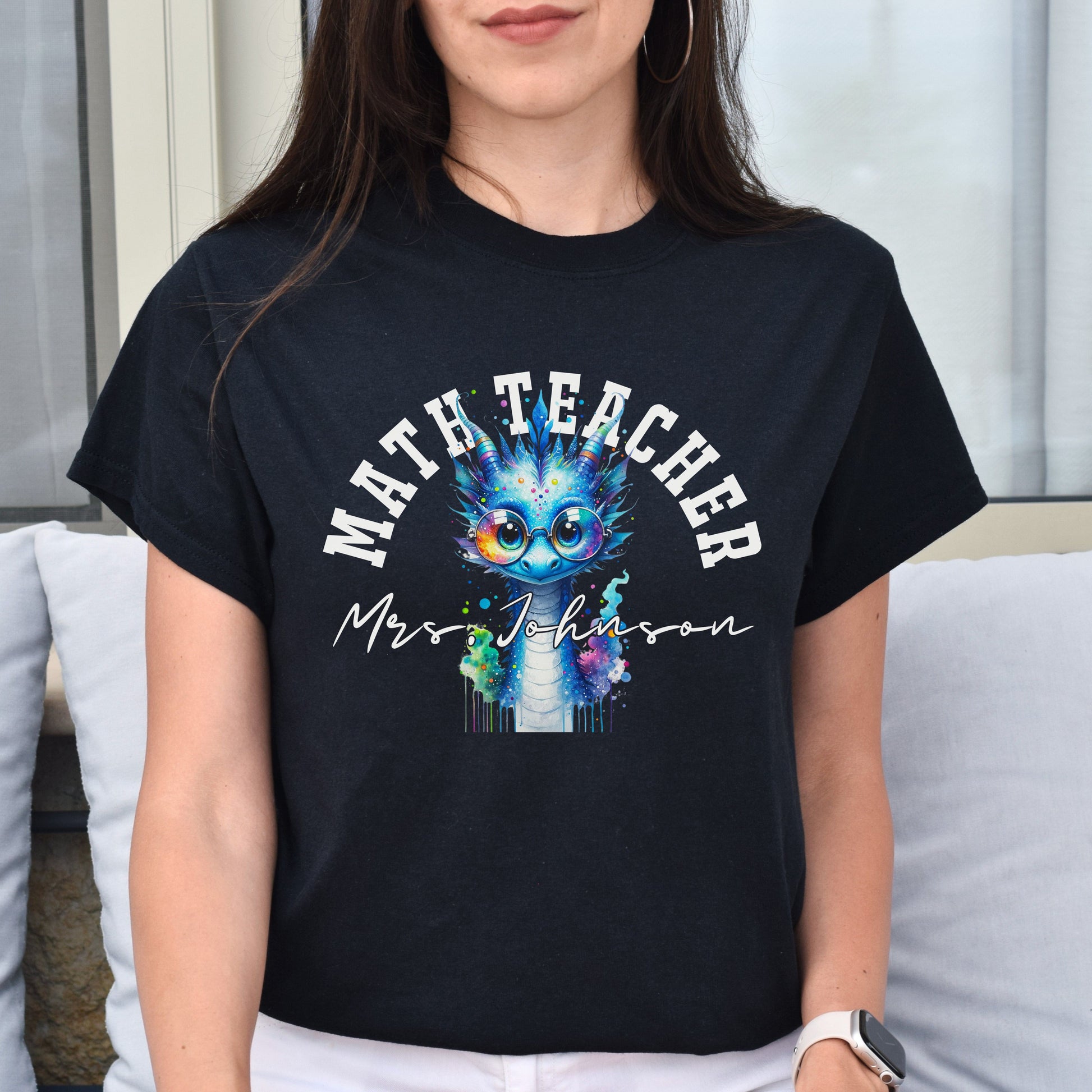 Math teacher funny Personalized Unisex T-shirt Custom Mathematics teacher Black-Black-Family-Gift-Planet