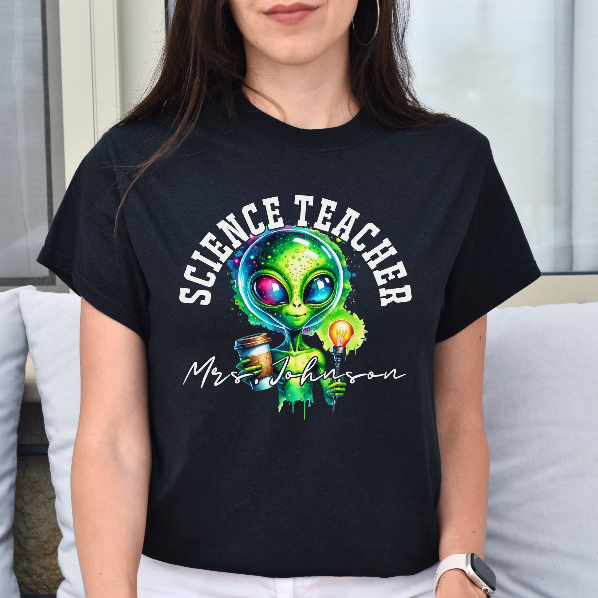Science teacher funny Personalized Unisex T-shirt Custom Physics teacher Black-Black-Family-Gift-Planet