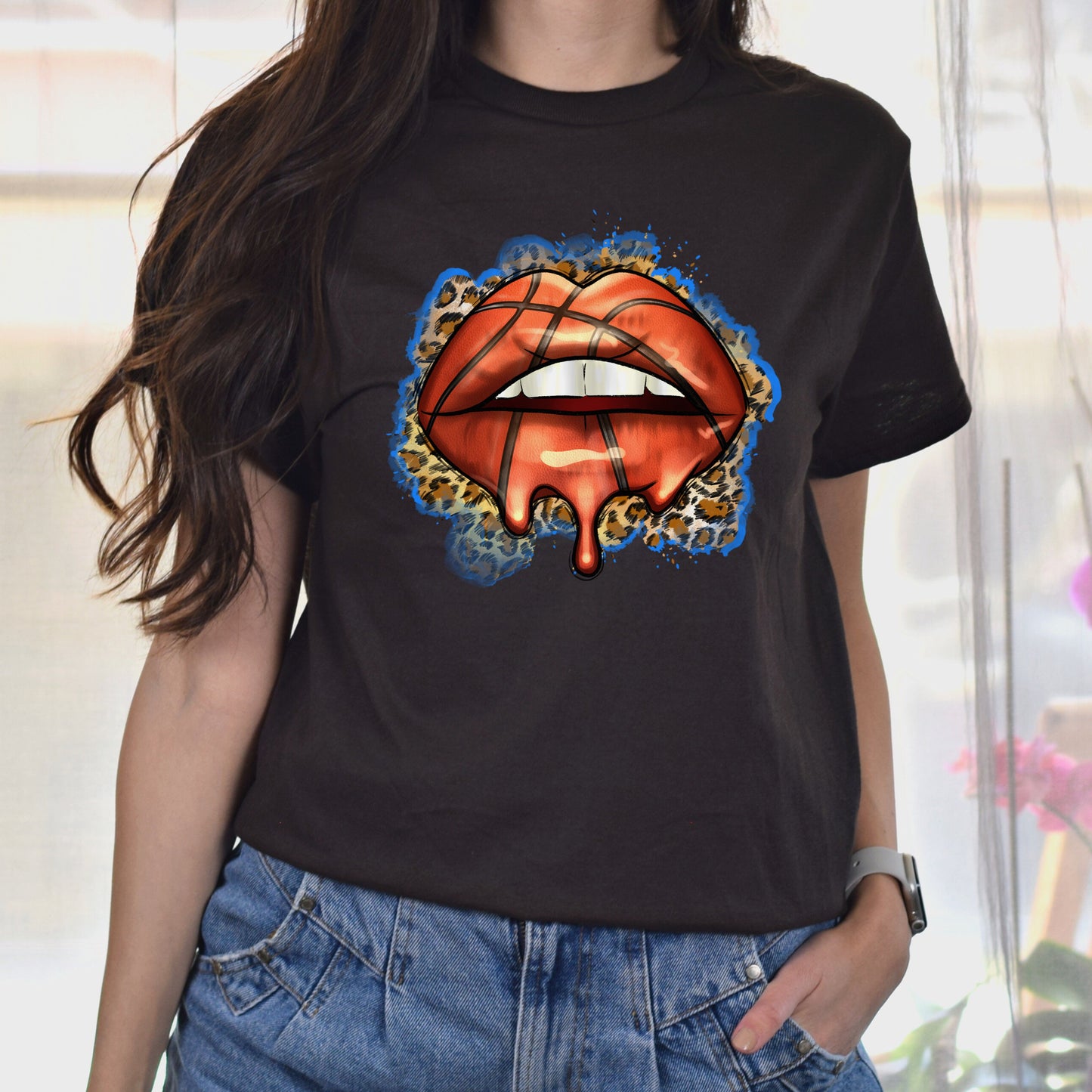 Basketball lips Unisex t-shirt basketball player tee basketball coach gift-Family-Gift-Planet