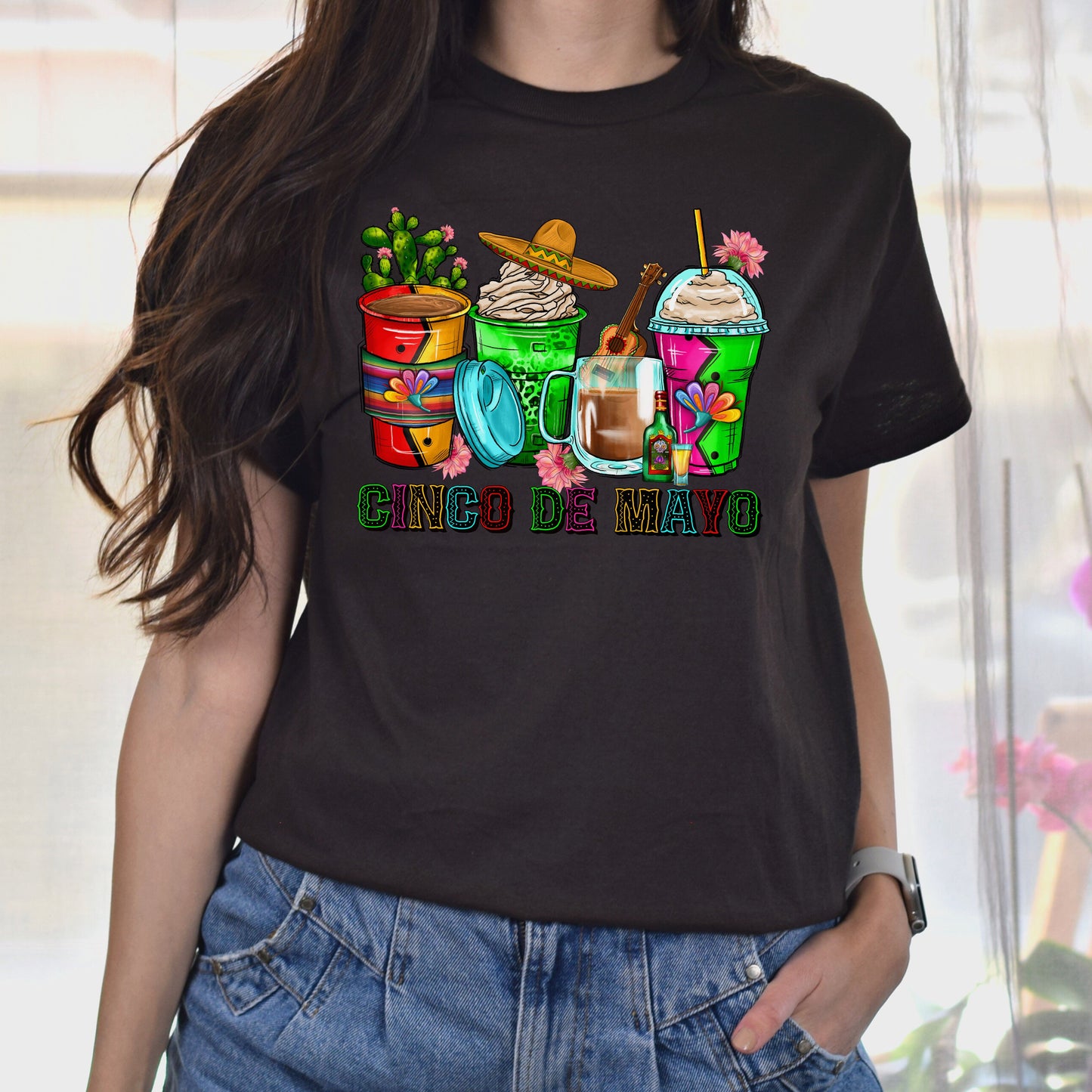 Cinco de mayo coffee cups unisex tshirt Mexican celebration tee S-5XL-Family-Gift-Planet