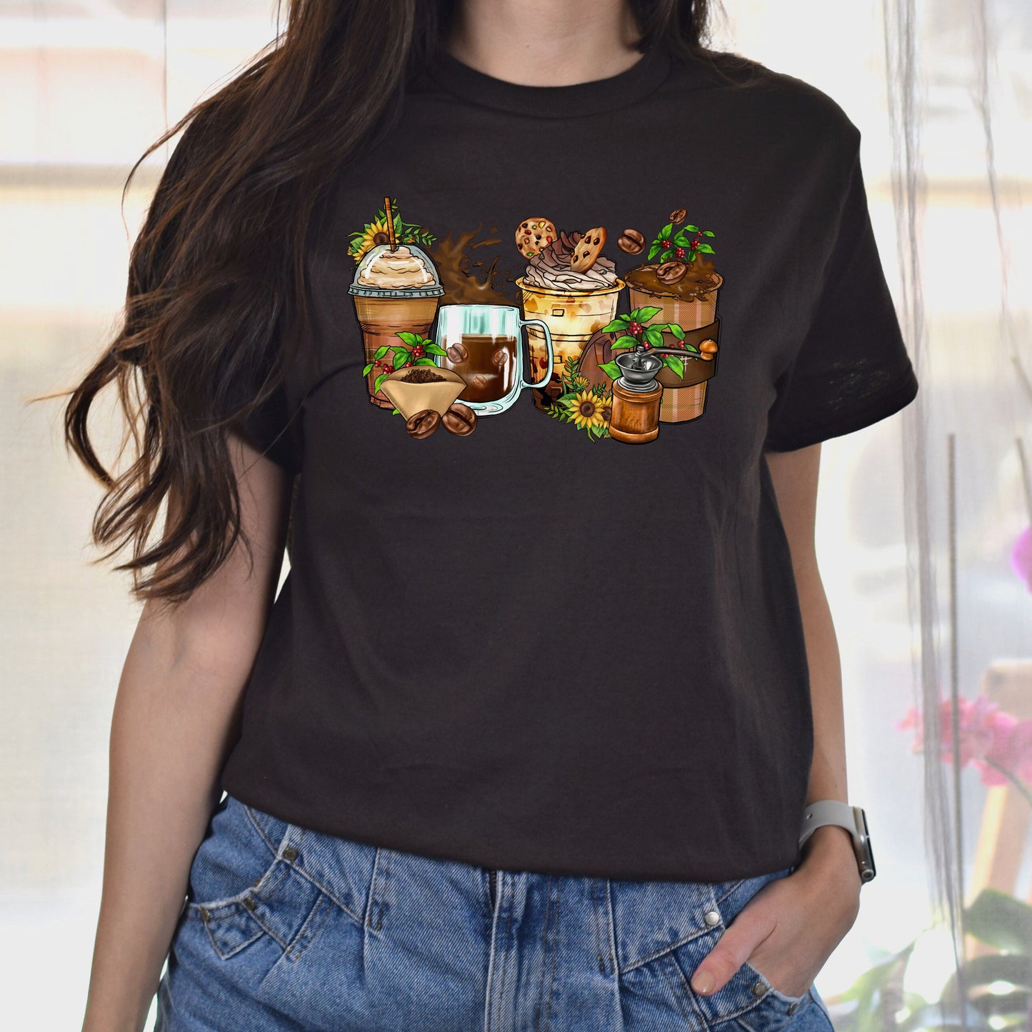 Coffee lover coffee cups unisex tshirt barista tee S-5XL-Family-Gift-Planet