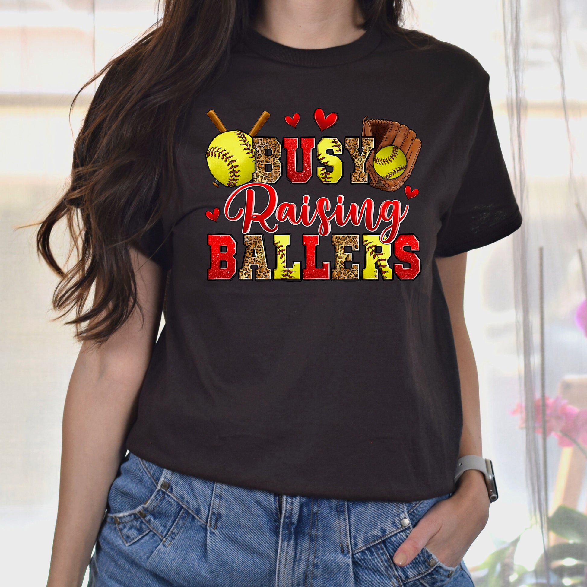 Softball - busy raising ballers Unisex t-shirt softball mom tee gift-Family-Gift-Planet