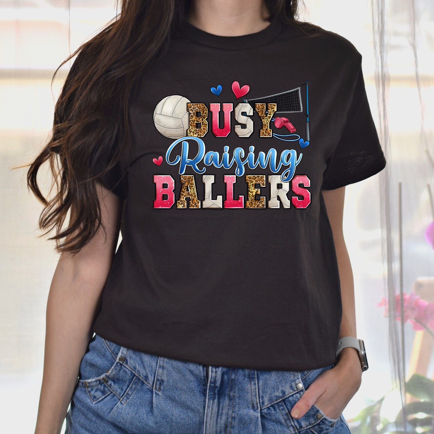 Volleyball - busy raising ballers Unisex t-shirt volleyball mom tee gift-Family-Gift-Planet