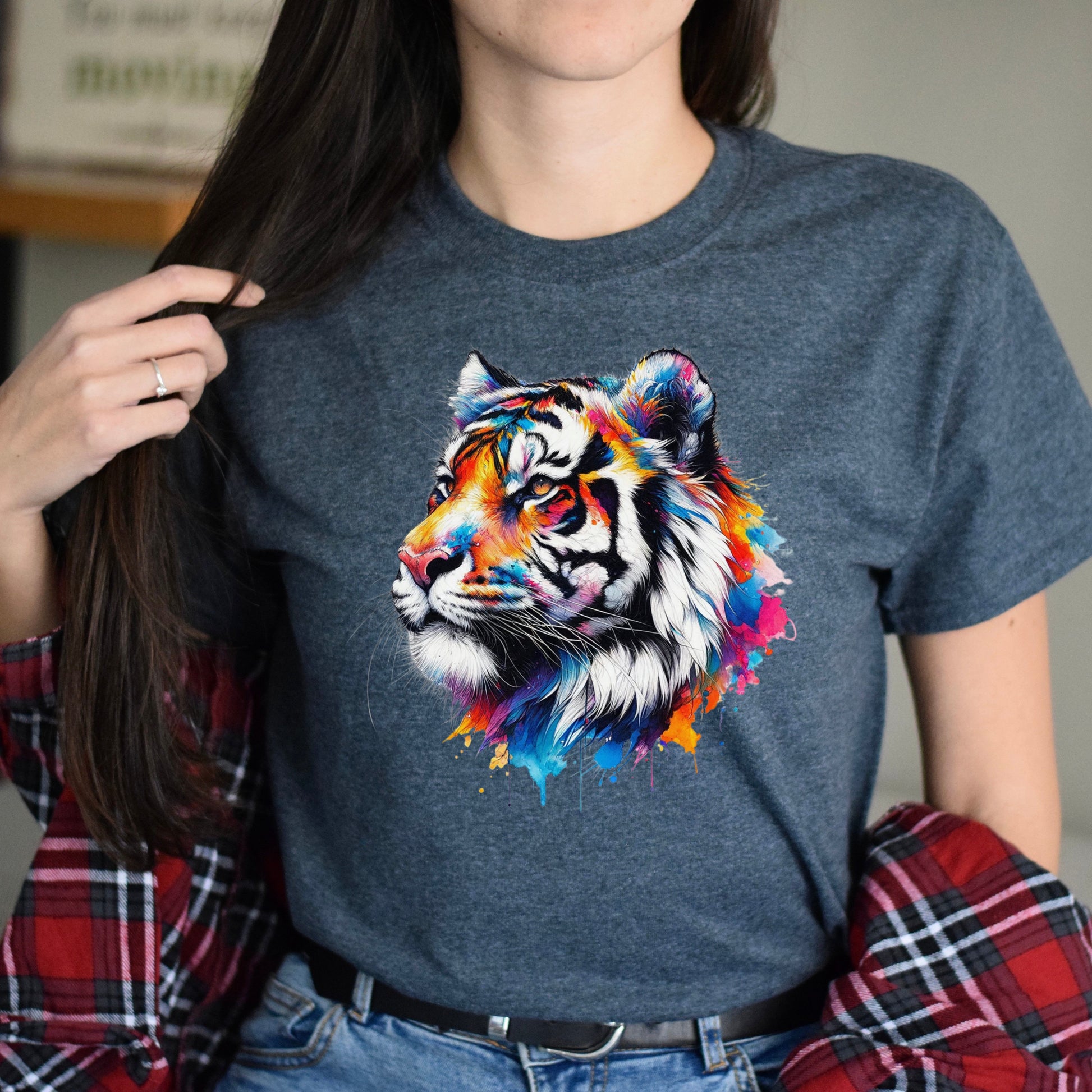 Wildlife tiger whisperer Unisex T-shirt Black Navy Dark Heather-Dark Heather-Family-Gift-Planet