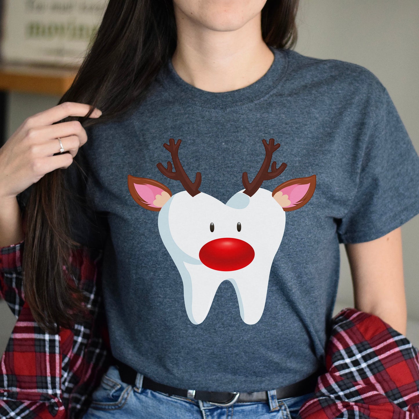 Dental Christmas Unisex Shirt funny dentist Holiday tee Black Dark Heather-Dark Heather-Family-Gift-Planet