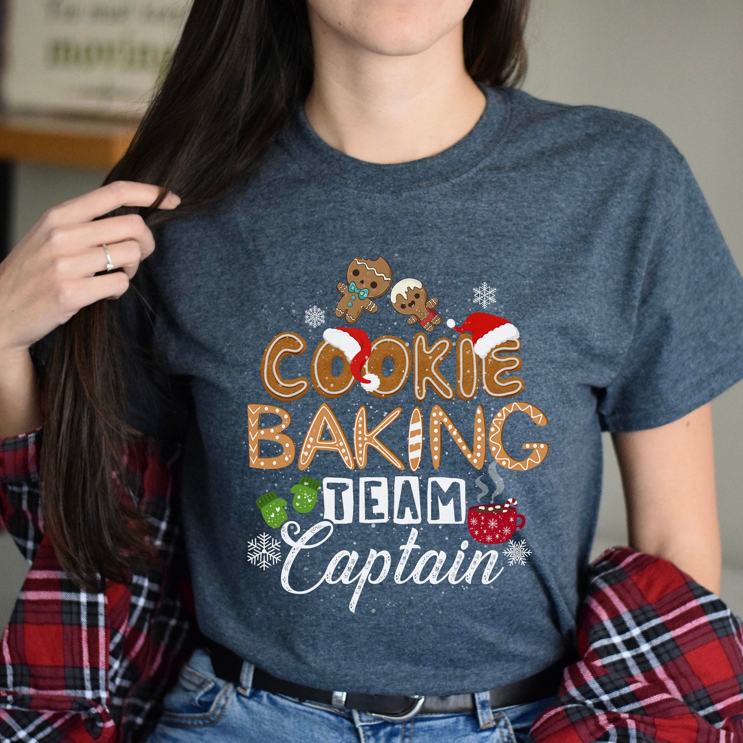 Cookie baking team captain Christmas Unisex Shirt Black Dark Heather-Dark Heather-Family-Gift-Planet