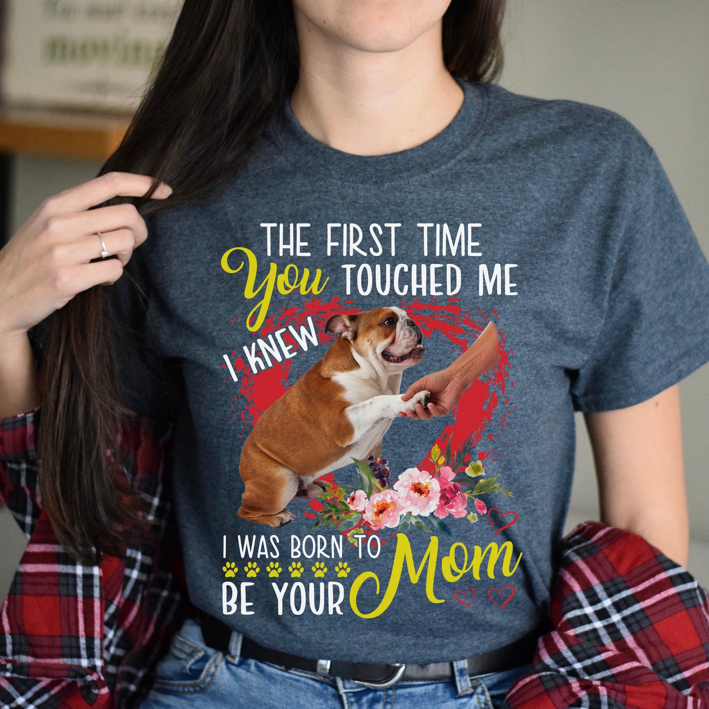 Sentimental dog mom Unisex t-shirt gift born to be dog mom tee-Dark Heather-Family-Gift-Planet