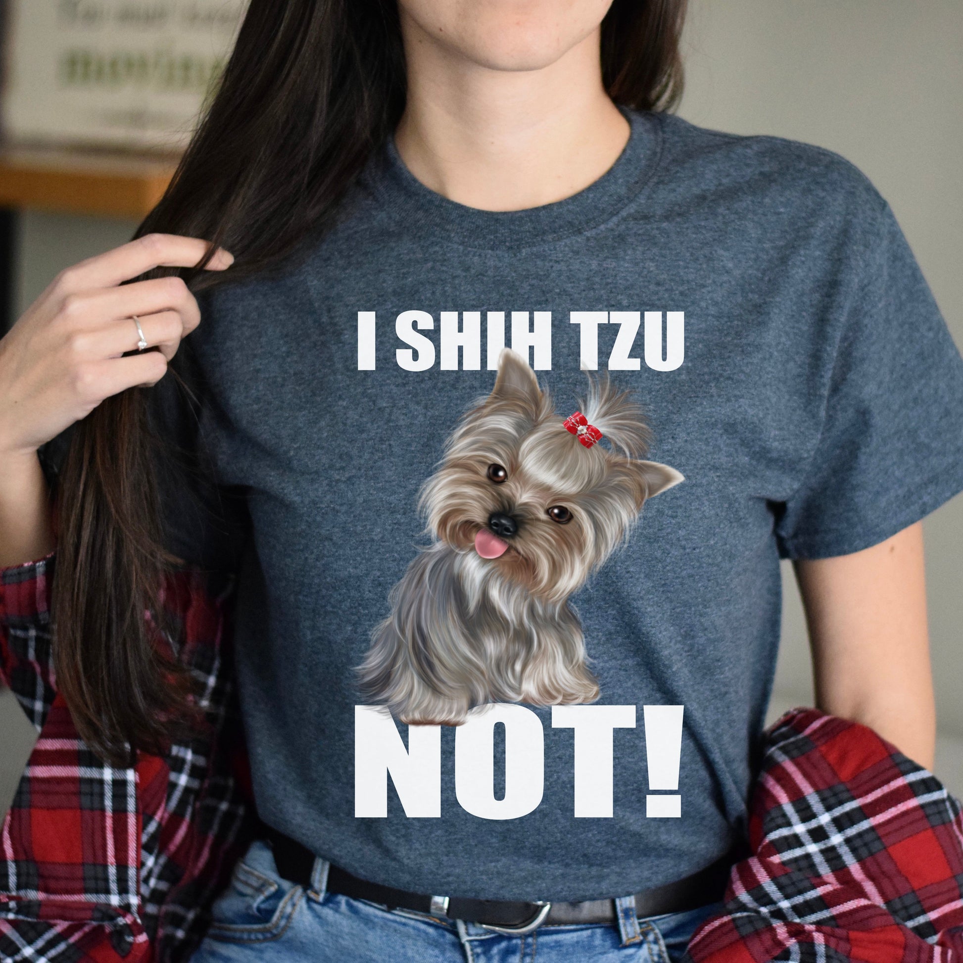 I shih tzu not Unisex T-Shirt gift Shih tzu dog owner tee black dark heather-Dark Heather-Family-Gift-Planet