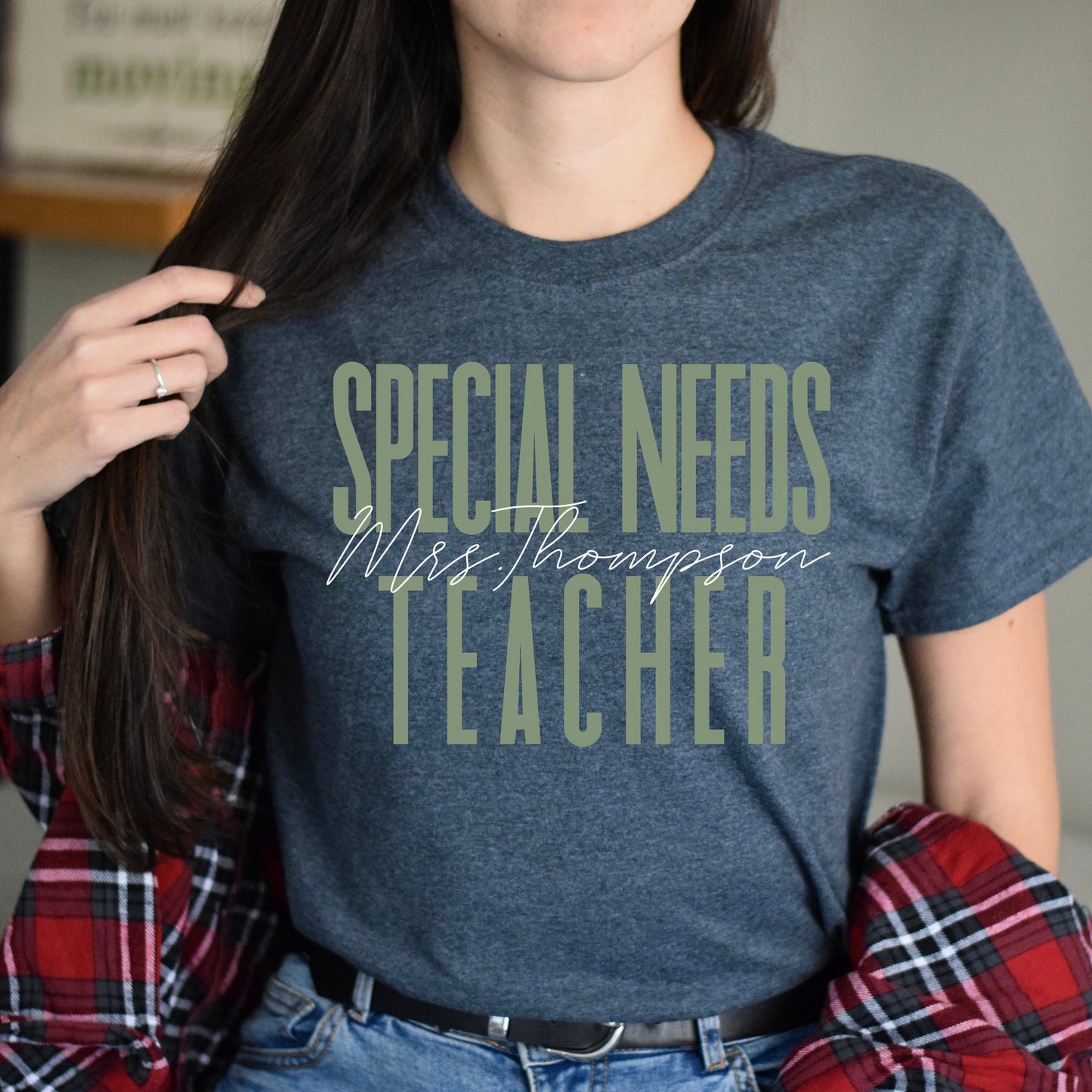 Special Needs teacher T-Shirt gift Special Education Customized Unisex tee Black Navy Dark Heather-Dark Heather-Family-Gift-Planet