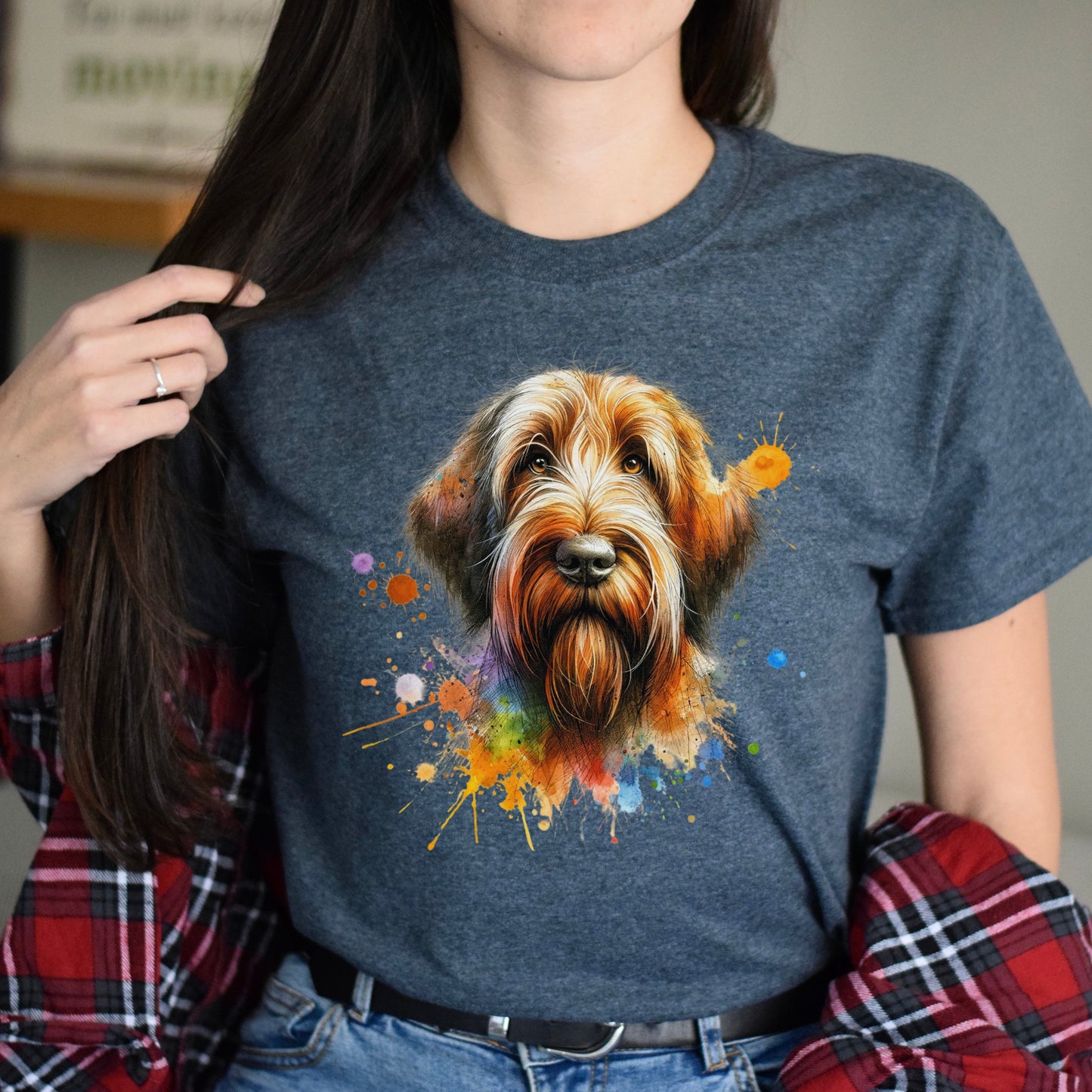 Spinone Italiano dog mom Color Splash Unisex T-shirt Black Navy Dark Heather-Dark Heather-Family-Gift-Planet