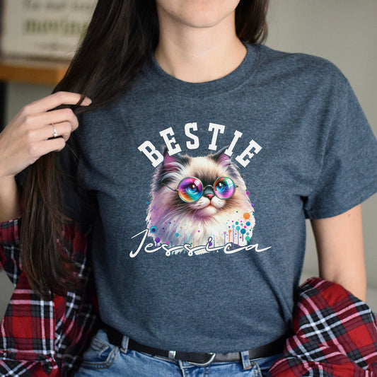 Bestie funny Personalized Unisex T-shirt Custom Best friend Valentine Day gift Black-Dark Heather-Family-Gift-Planet