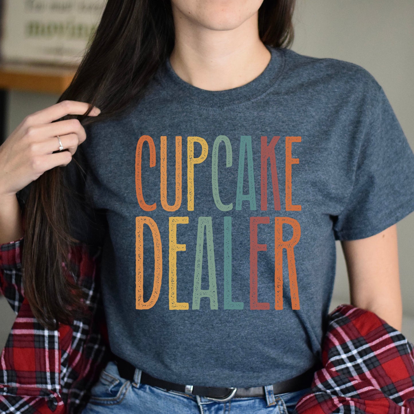 Cupcake dealer Unisex T-Shirt cupcake Baker mama tee Black Dark Heather White-Dark Heather-Family-Gift-Planet