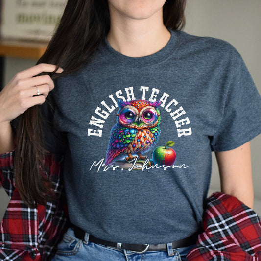English teacher funny Personalized Unisex T-shirt Custom ESL teacher Black-Dark Heather-Family-Gift-Planet