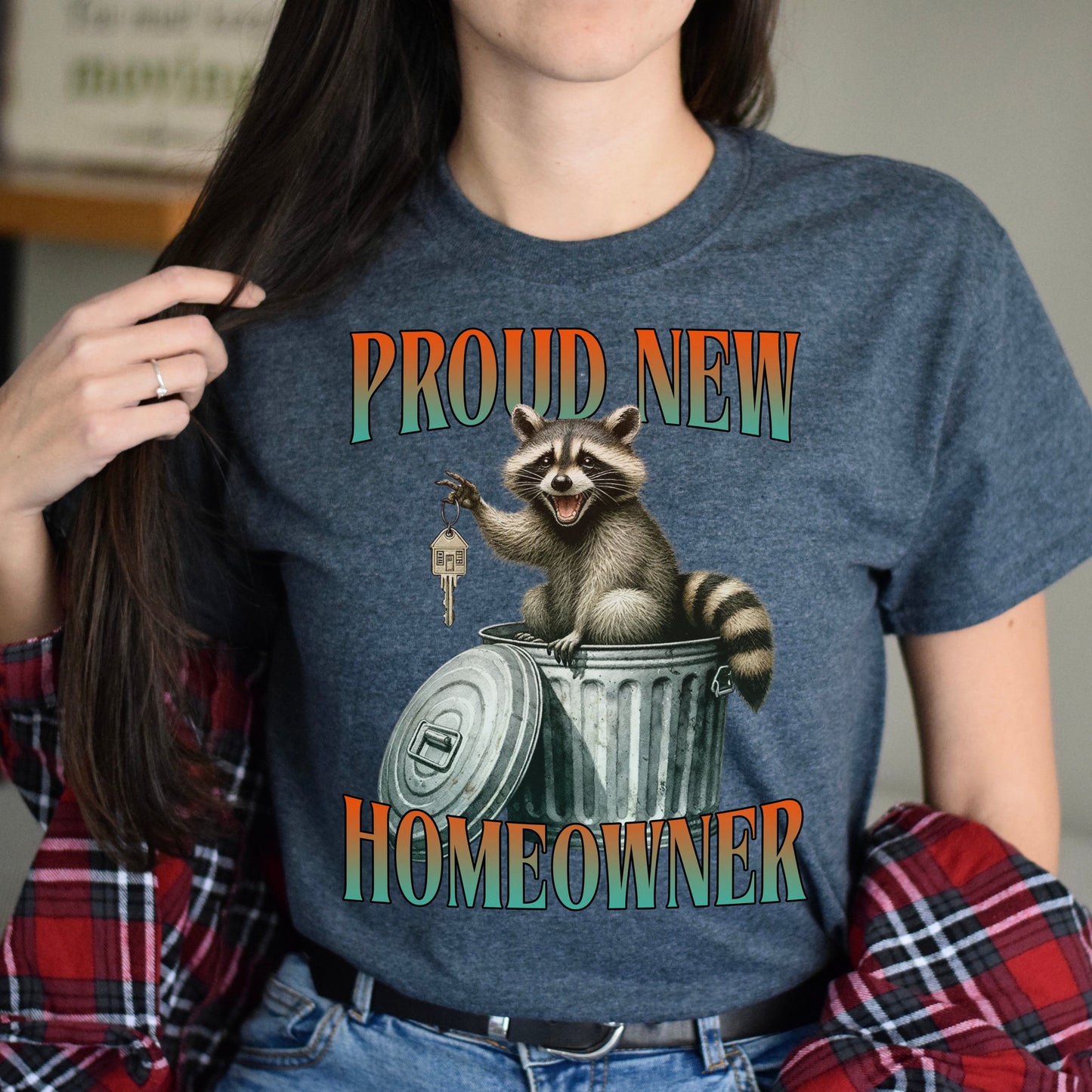 Proud new Homeowner T-Shirt humorous gift for housewarming party Unisex tee Black Navy Dark Heather-Dark Heather-Family-Gift-Planet