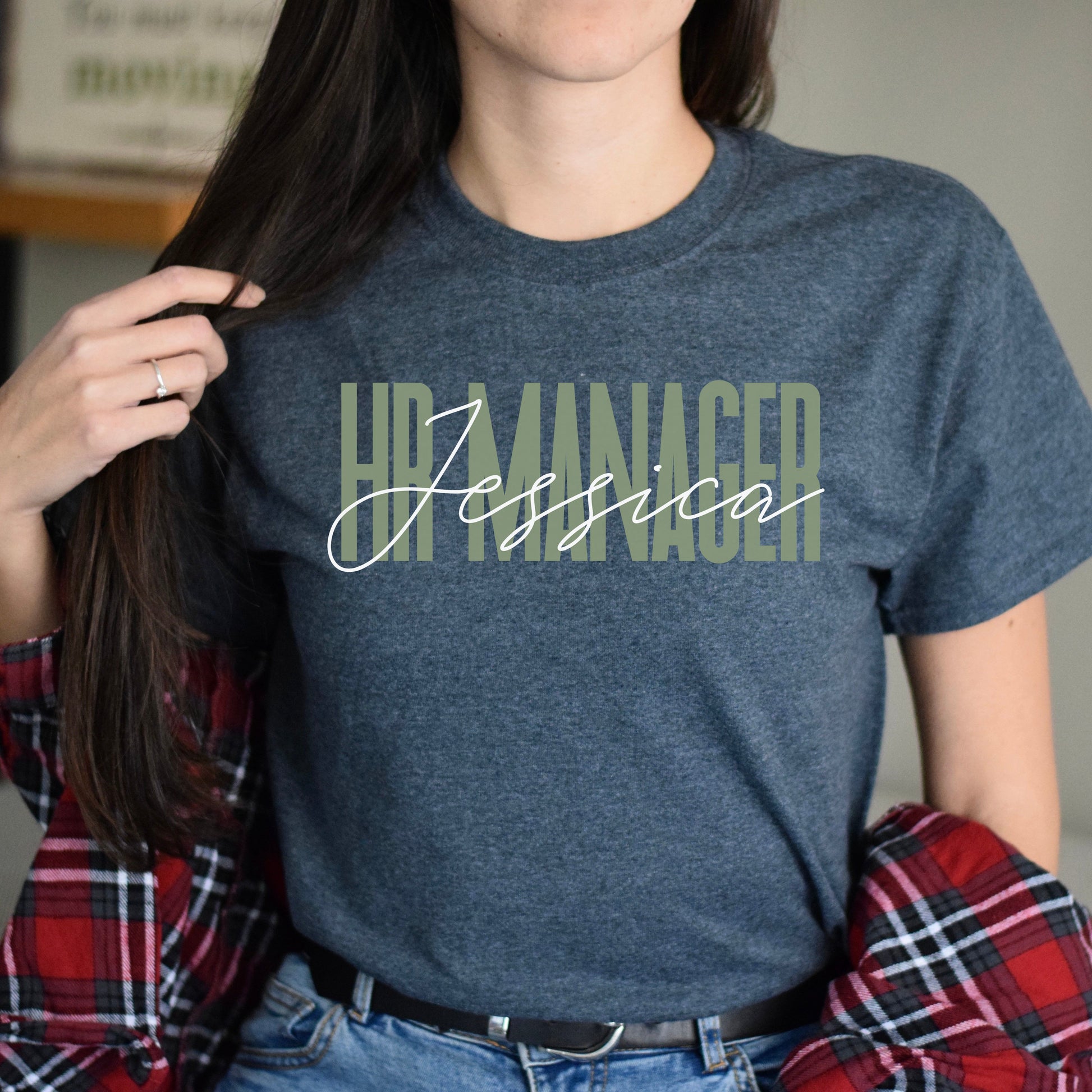 HR manager T-Shirt gift Human Resources Customized Unisex tee Black Navy Dark Heather-Dark Heather-Family-Gift-Planet