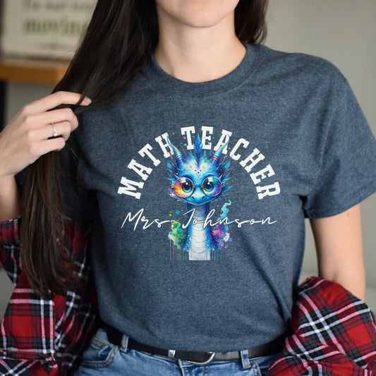 Math teacher funny Personalized Unisex T-shirt Custom Mathematics teacher Black-Dark Heather-Family-Gift-Planet