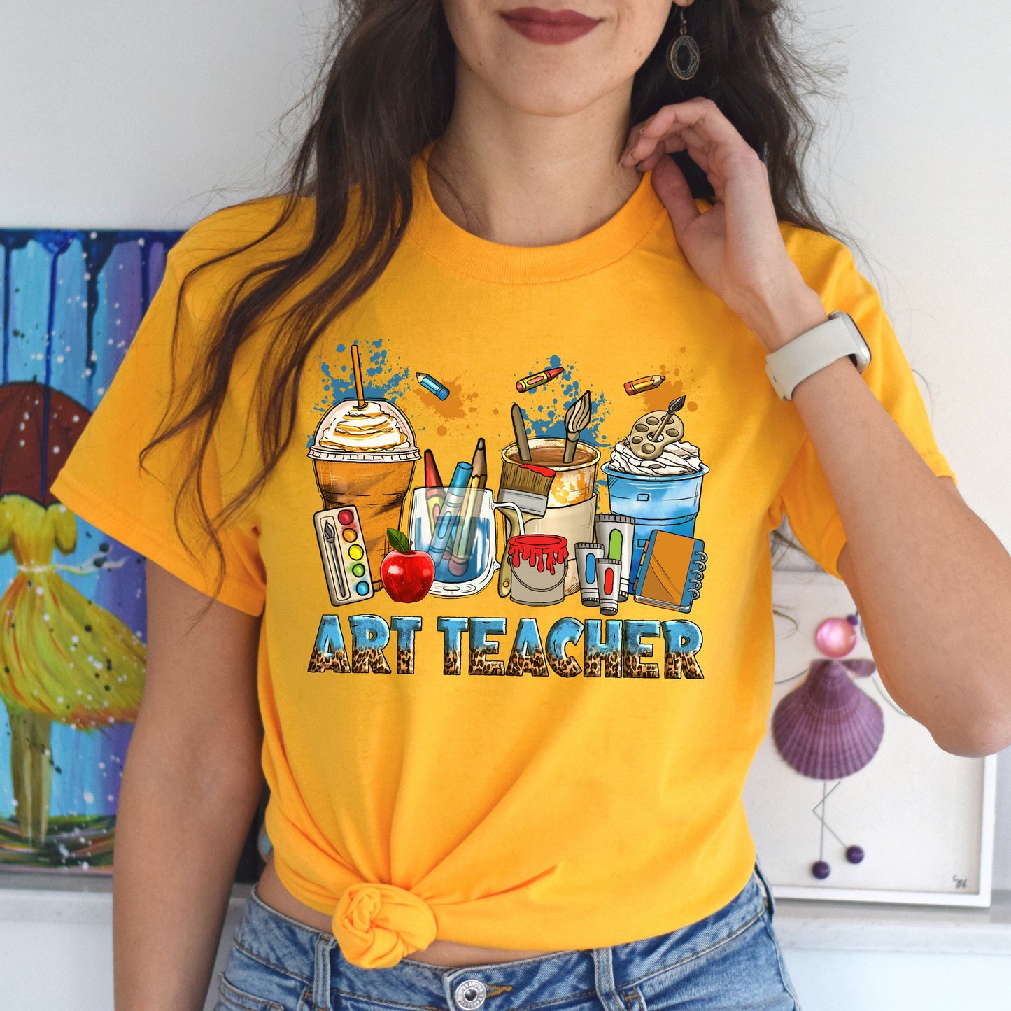 Art teacher coffee cups unisex tshirt art educator tee S-5XL-Family-Gift-Planet