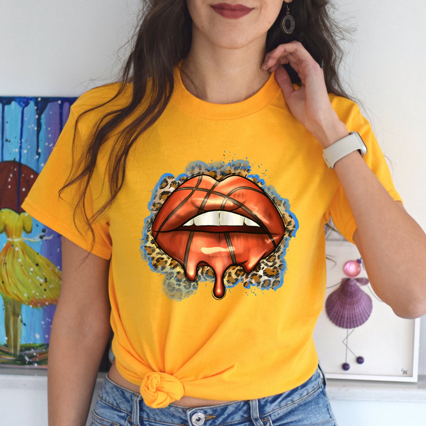 Basketball lips Unisex t-shirt basketball player tee basketball coach gift-Family-Gift-Planet