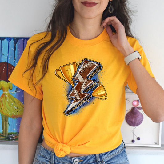 Football lightning bolt Unisex t-shirt football player tee football coach gift-Family-Gift-Planet