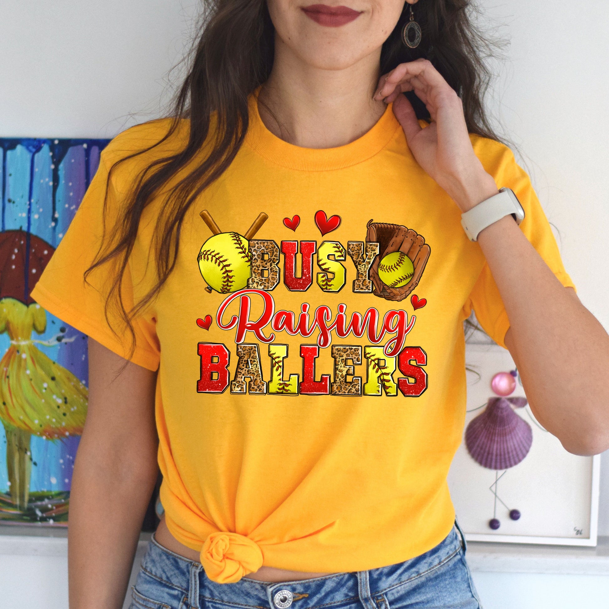 Softball - busy raising ballers Unisex t-shirt softball mom tee gift-Family-Gift-Planet