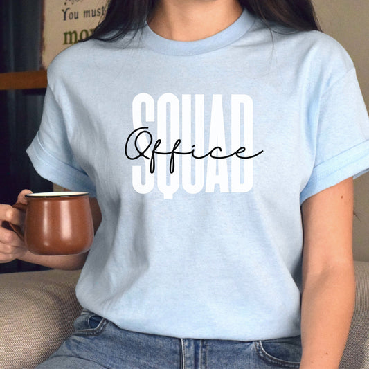 Office squad T-shirt gift School Front office lady Unisex Tee Sand Pink Light Blue-Light Blue-Family-Gift-Planet