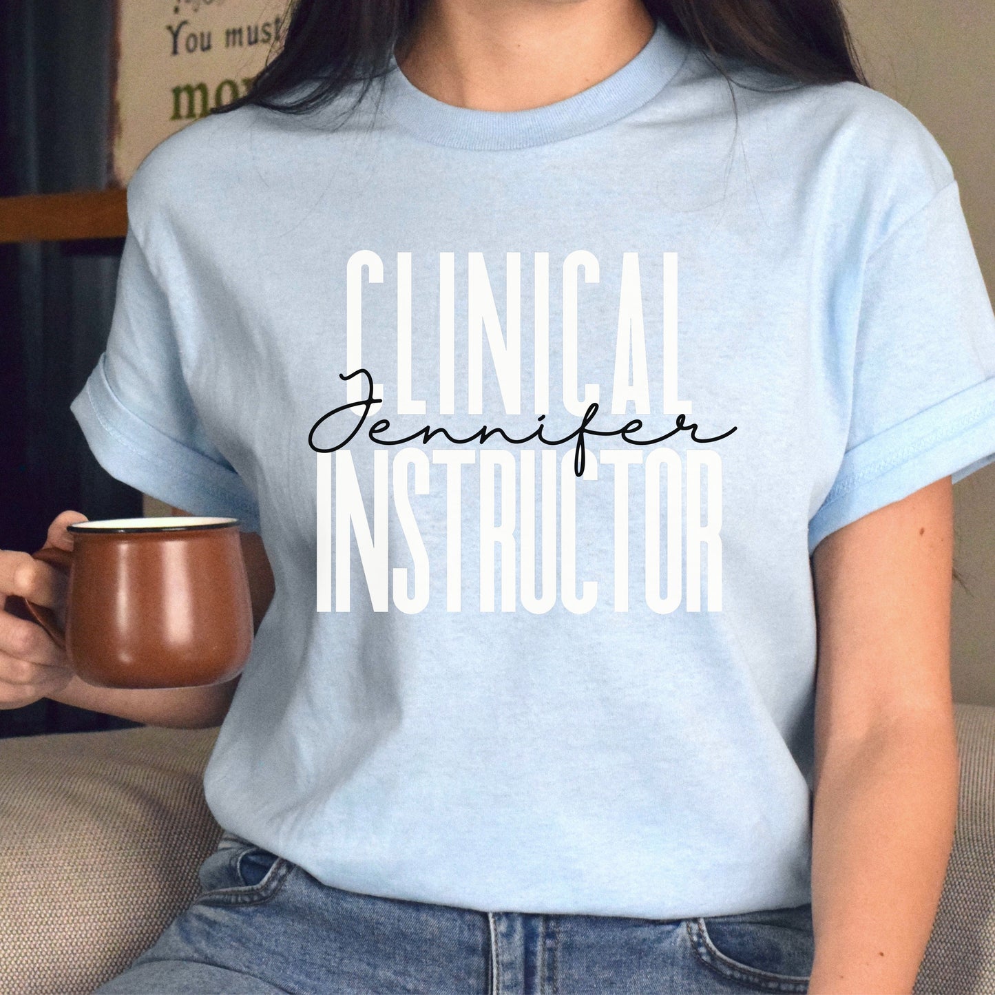 Personalized Clinical instructor 1 Unisex T-shirt Custom name nurse educator Sand Blue Pink-Light Blue-Family-Gift-Planet