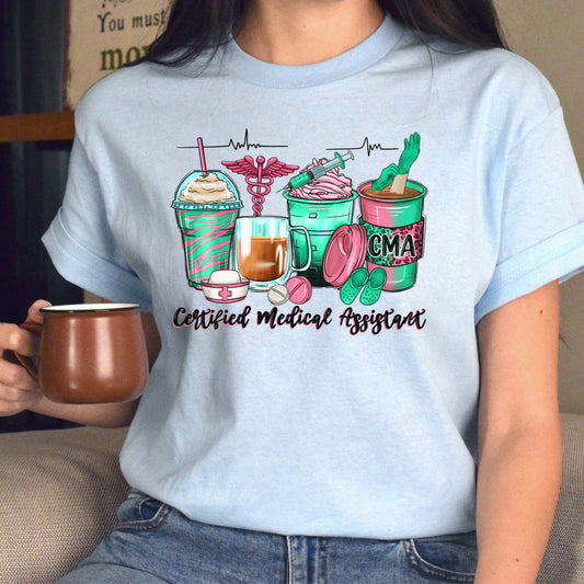 Certified Medical Assistant coffee cups unisex tshirt CMA tee S-5XL-Family-Gift-Planet