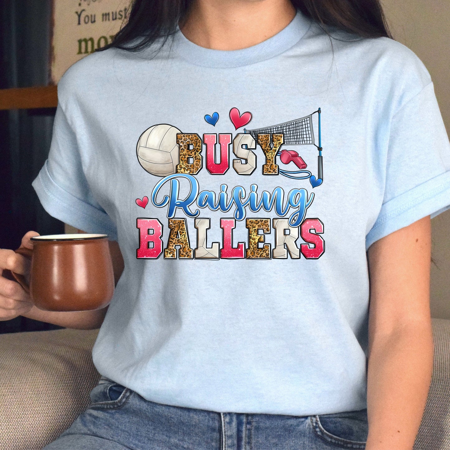 Volleyball - busy raising ballers Unisex t-shirt volleyball mom tee gift-Family-Gift-Planet