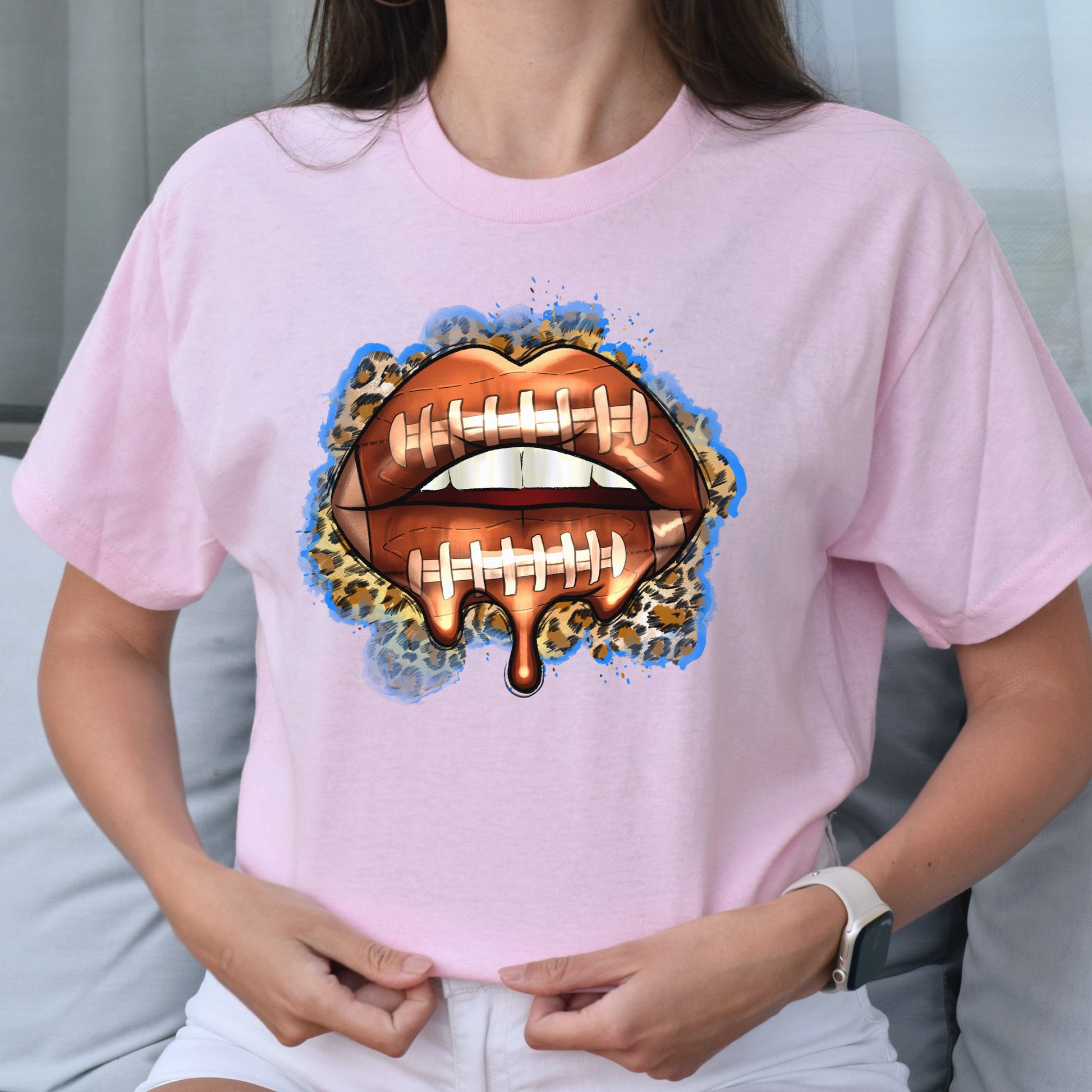American football lips Unisex t-shirt football player tee rugby coach gift-Family-Gift-Planet