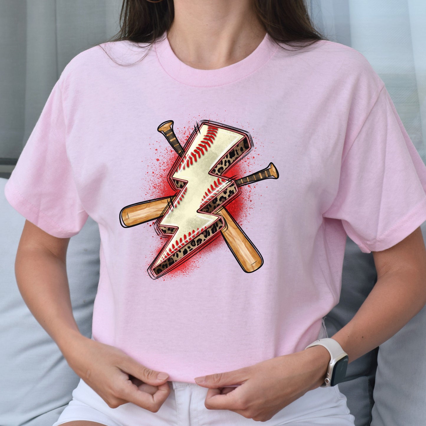 Baseball lightning bolt Unisex t-shirt baseball player tee baseball coach gift-Family-Gift-Planet