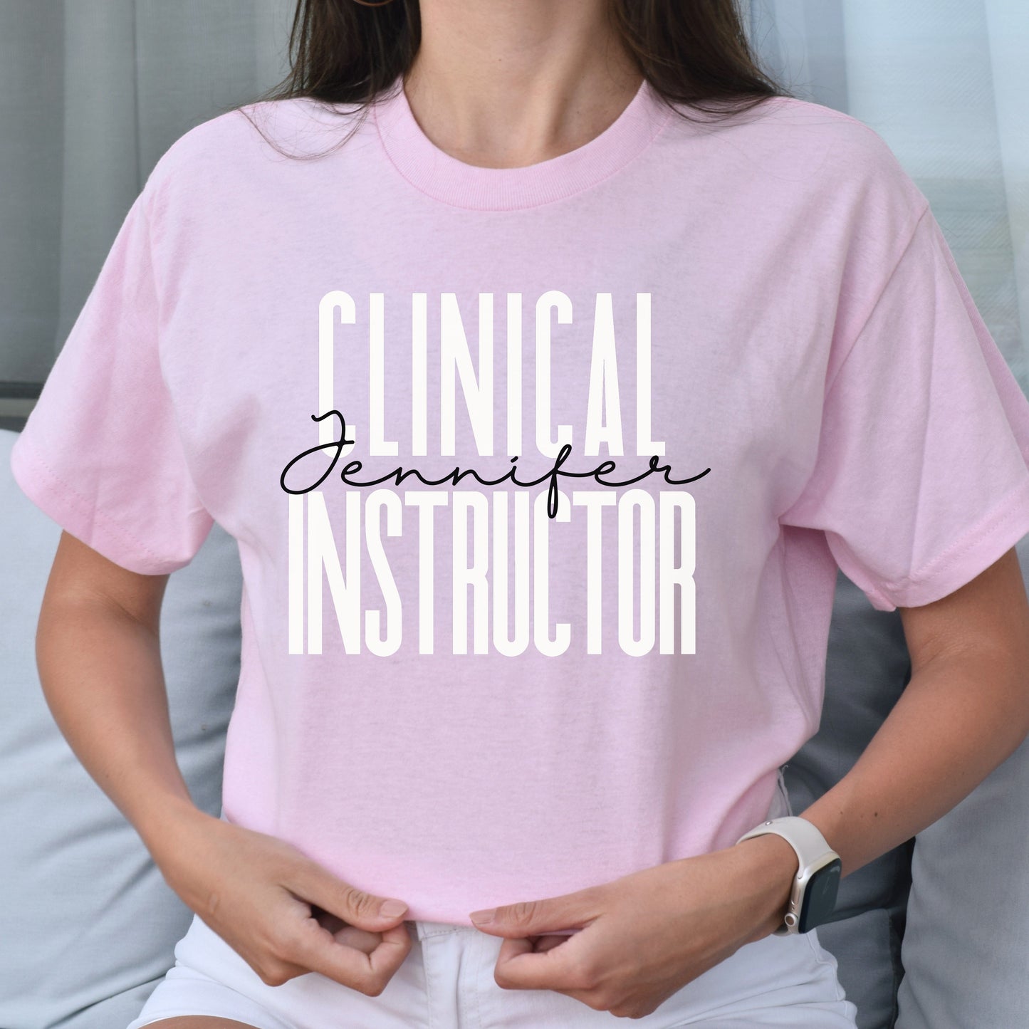 Personalized Clinical instructor 1 Unisex T-shirt Custom name nurse educator Sand Blue Pink-Light Pink-Family-Gift-Planet