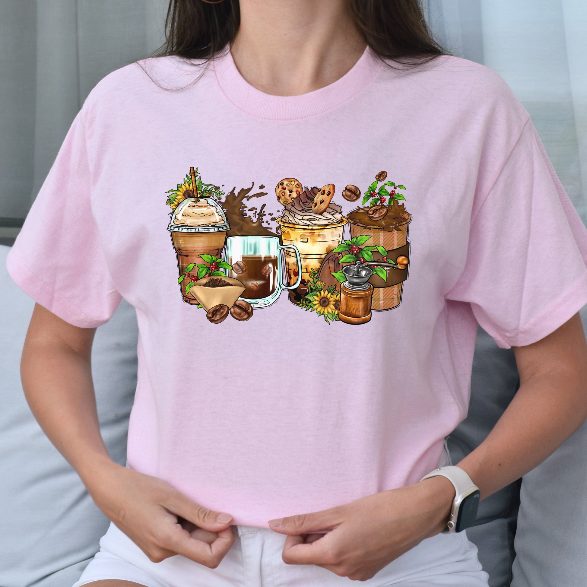 Coffee lover coffee cups unisex tshirt barista tee S-5XL-Family-Gift-Planet