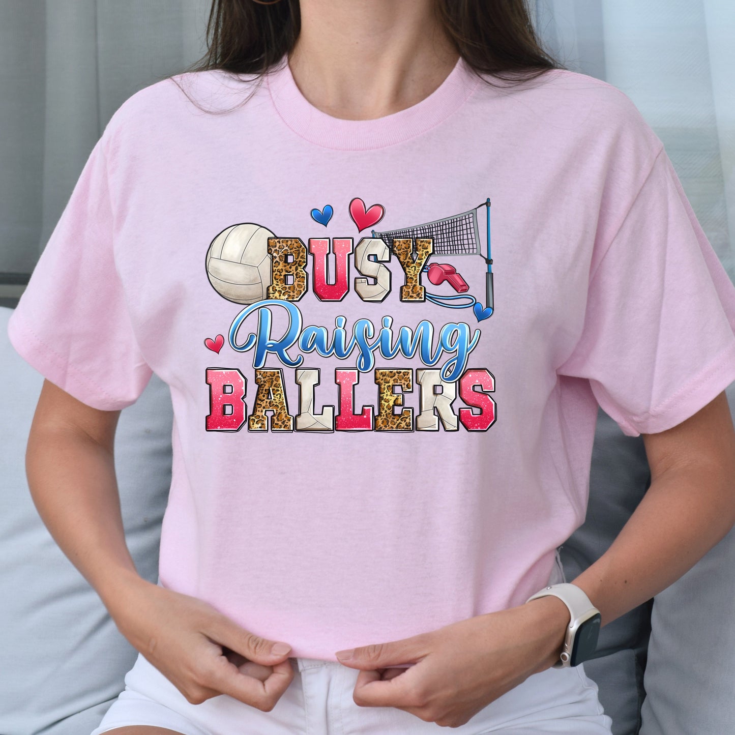 Volleyball - busy raising ballers Unisex t-shirt volleyball mom tee gift-Family-Gift-Planet