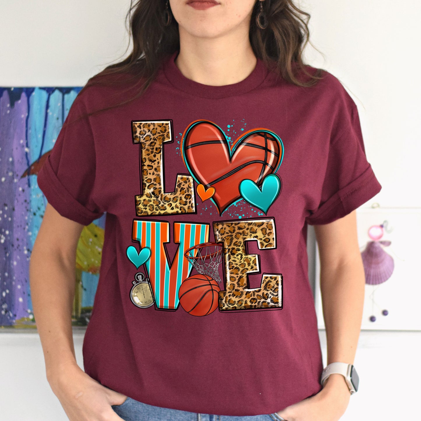 Love basketball Unisex t-shirt basketball player tee basketball coach gift-Family-Gift-Planet