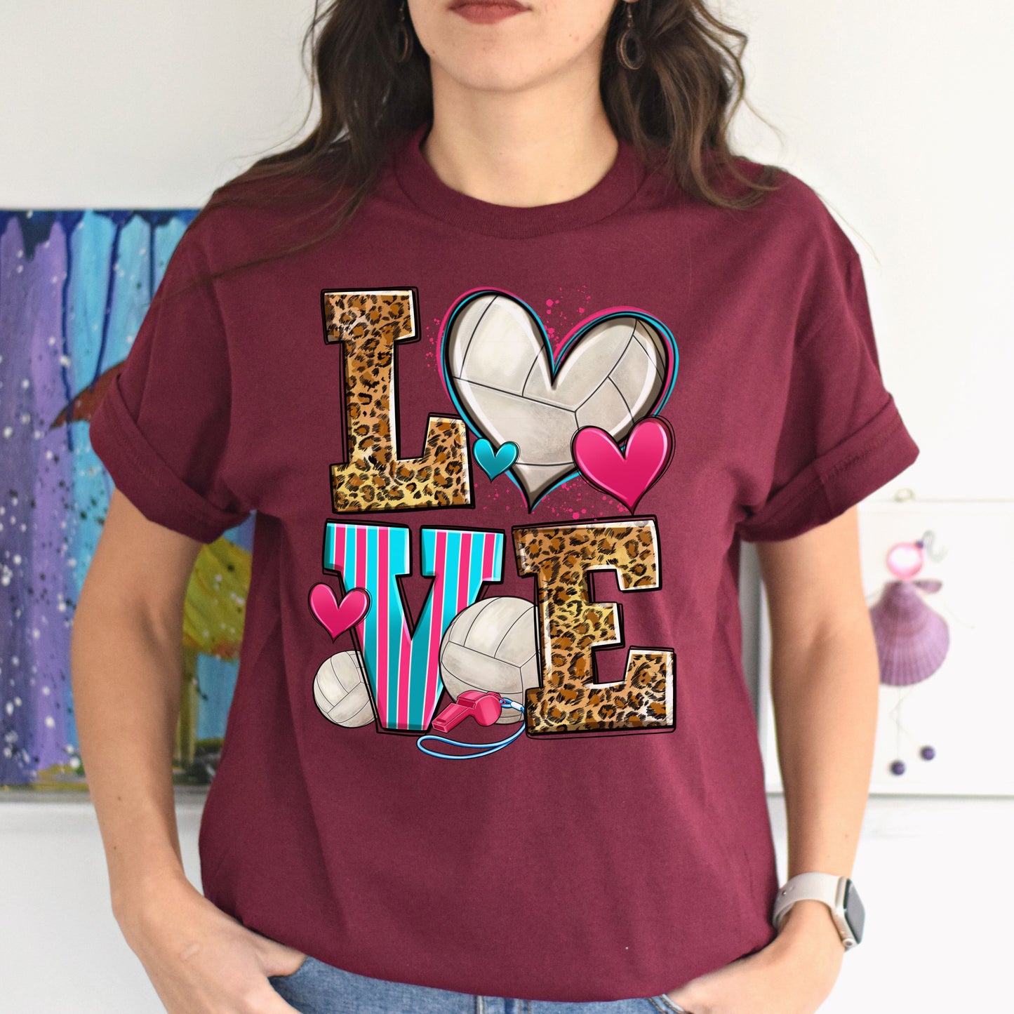 Love volleyball Unisex t-shirt volleyball player tee volleyball coach gift-Family-Gift-Planet