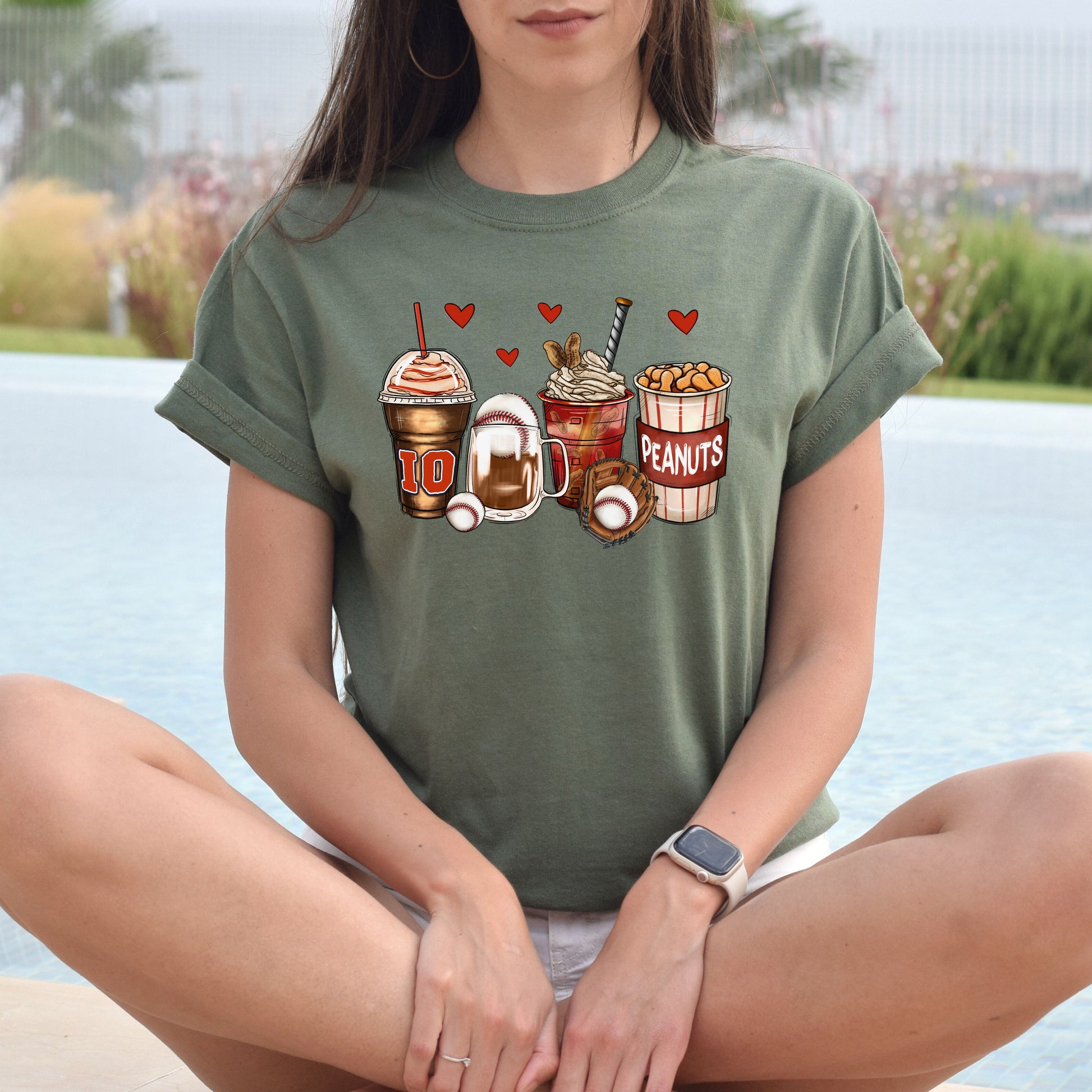 Baseball and coffee cups unisex tshirt baseball lover S-5XL-Family-Gift-Planet