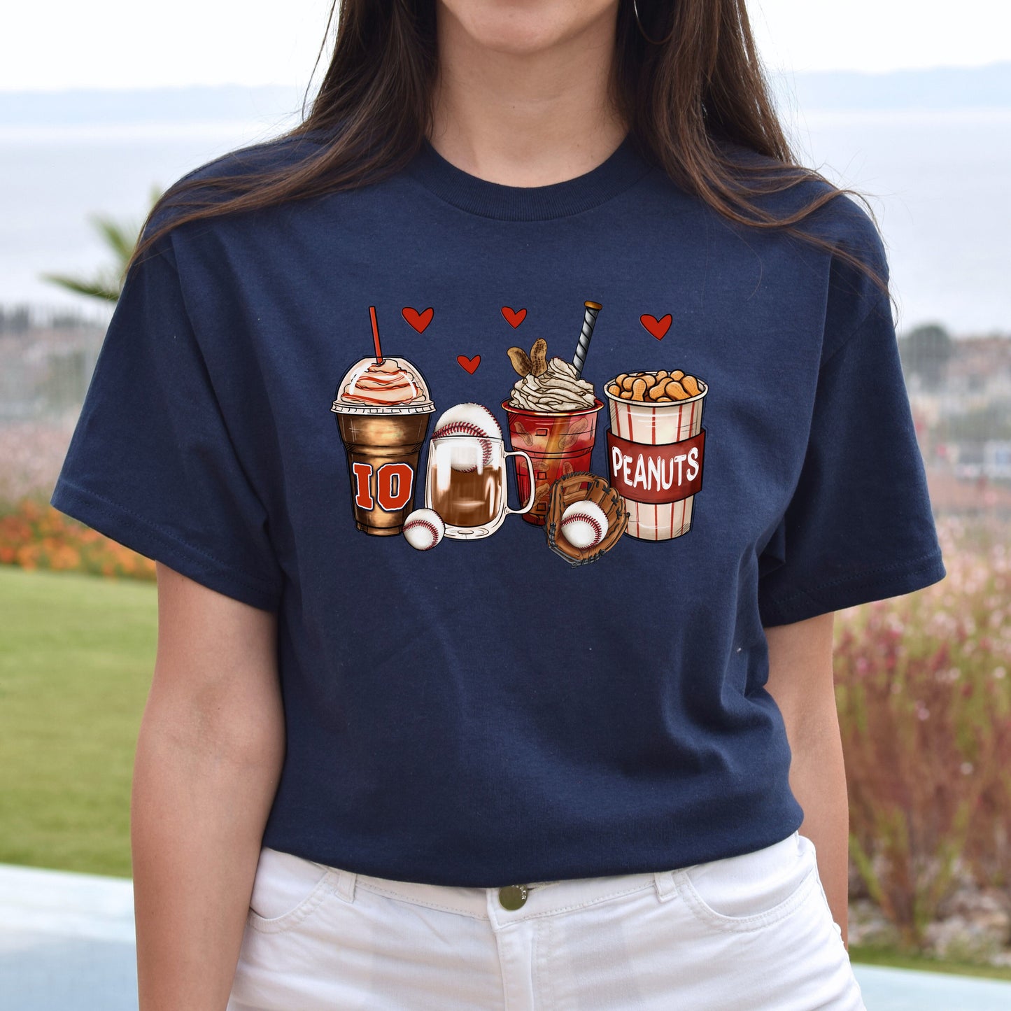 Baseball and coffee cups unisex tshirt baseball lover S-5XL-Family-Gift-Planet