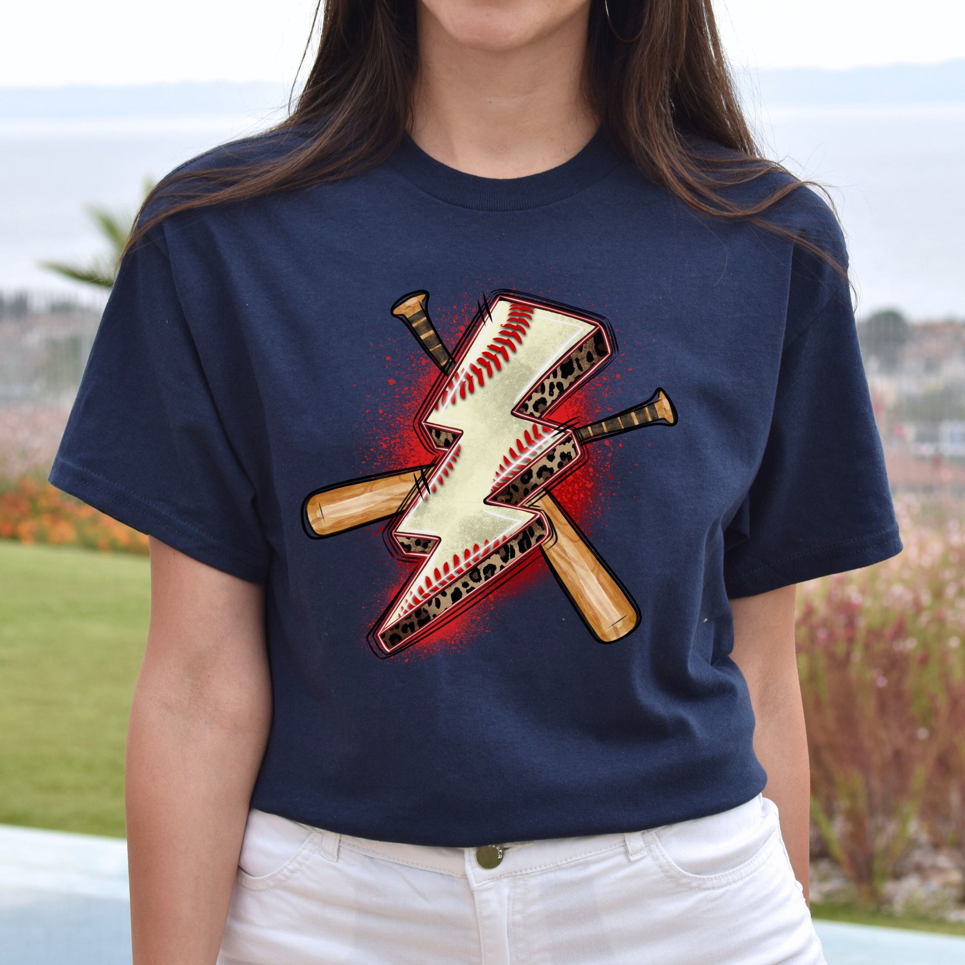Baseball lightning bolt Unisex t-shirt baseball player tee baseball coach gift-Family-Gift-Planet