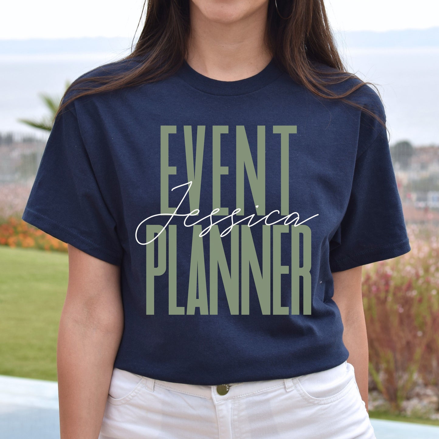 Event planner T-Shirt gift Event coordinator Customized Unisex tee Black Navy Dark Heather-Navy-Family-Gift-Planet