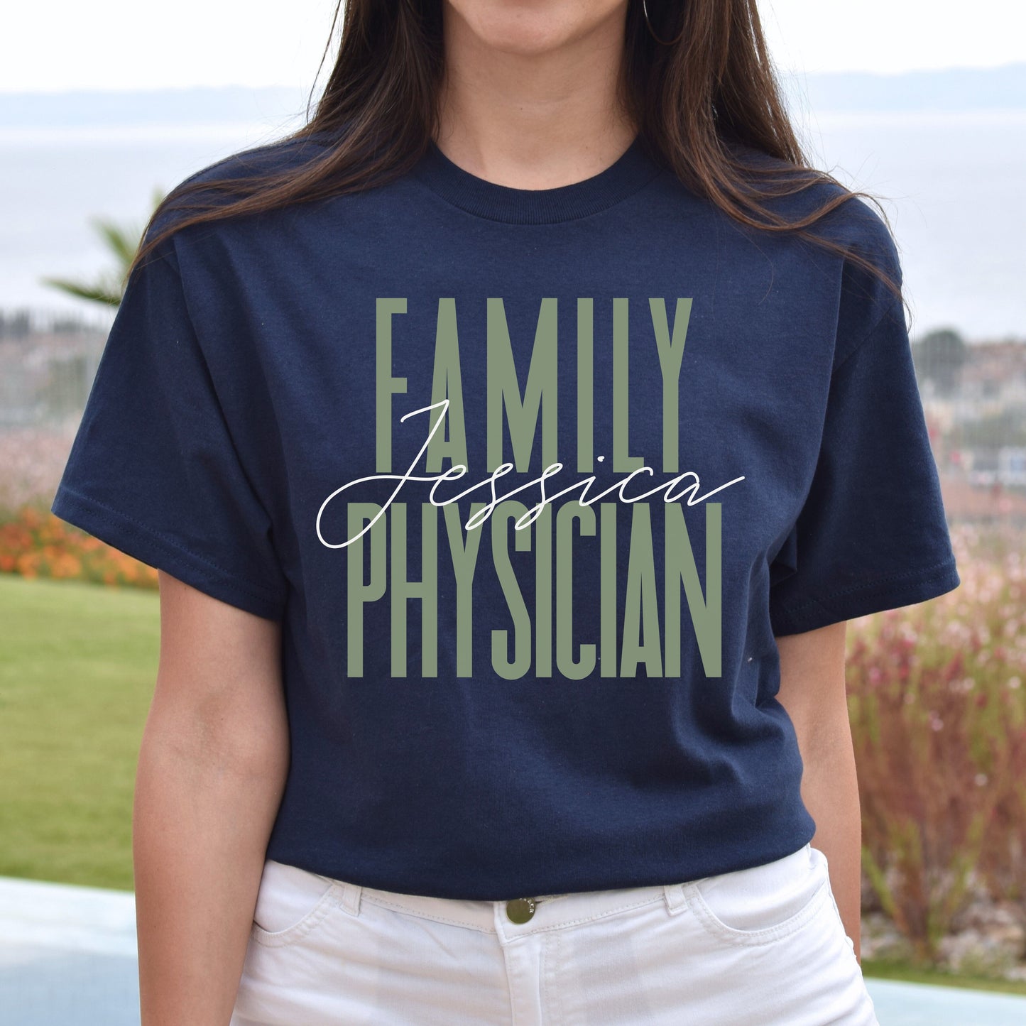 Family physician T-Shirt gift Family Therapist Doctor Customized Unisex tee Black Navy Dark Heather-Navy-Family-Gift-Planet