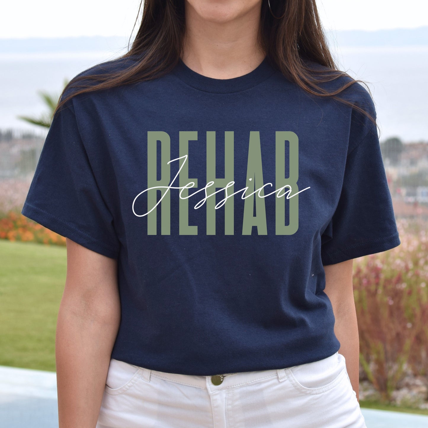 Rehab T-Shirt gift Cardiac Rehab specialist squad Customized Unisex tee Black Navy Dark Heather-Navy-Family-Gift-Planet