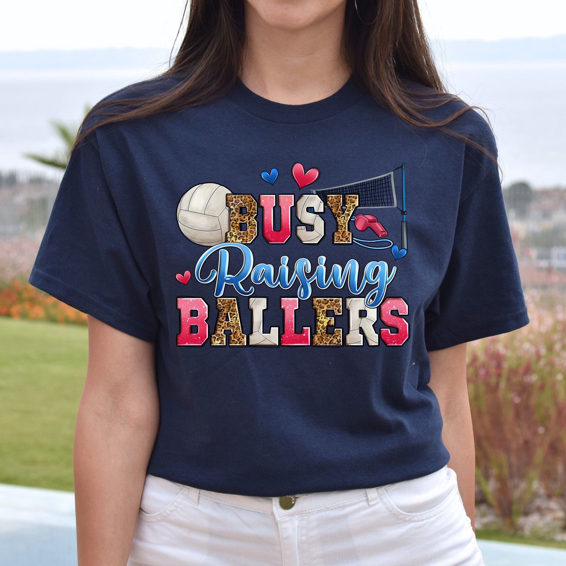 Volleyball - busy raising ballers Unisex t-shirt volleyball mom tee gift-Family-Gift-Planet