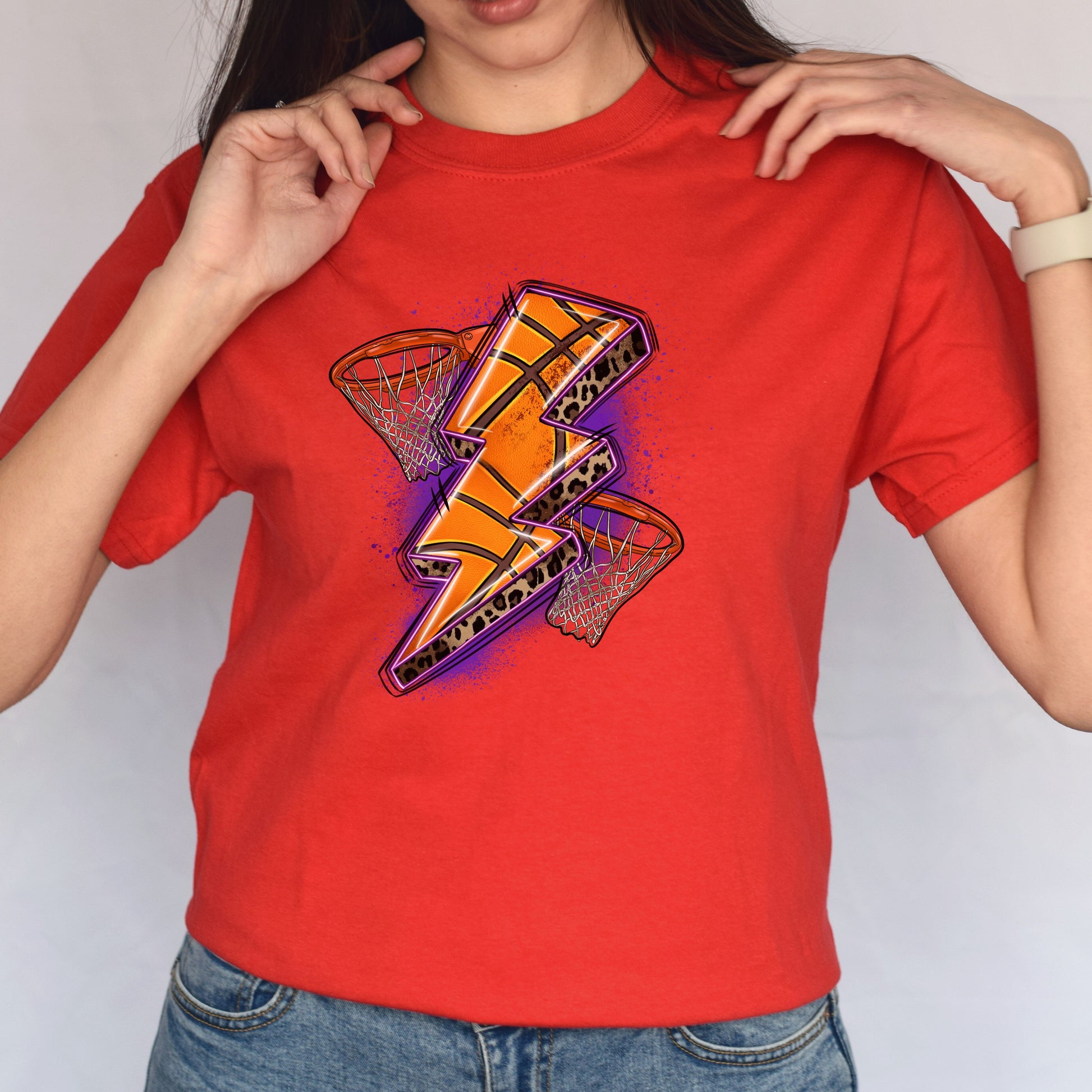 Basketball lightning bolt Unisex t-shirt basketball player tee basketball coach gift-Family-Gift-Planet