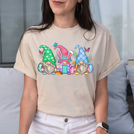 Three Easter Gnomes Unisex shirt Easter bunny gnomes gift White Sand-Sand-Family-Gift-Planet