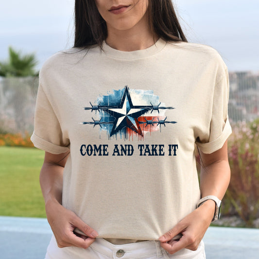 Come and take it Unisex Tshirt border truck Texas black-Sand-Family-Gift-Planet